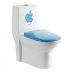BỒN CẦU LIỀN KHỐI IN QUẢ TÁO XANH LAM MÃ SỐ YWWY-8969